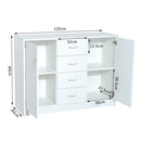 120Wx40Dx90H cm Drawer Cabinet-White