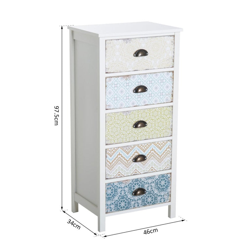 Storage Chest Unit, 46Wx34Dx94H cm-White