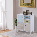 Drawer Table Sideboard Multi-purpose Storage Chest Shabby Chic Entryway Living Room Bedroom Furniture Organizer Unit 5 Retro Style