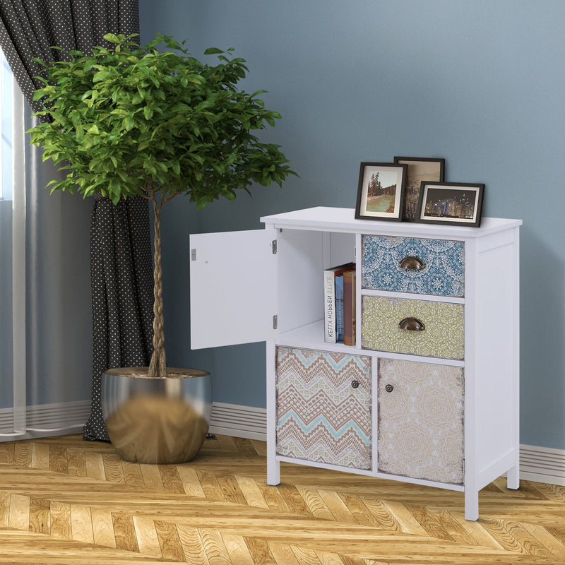 Drawer Table Sideboard Multi-purpose Storage Chest Shabby Chic Entryway Living Room Bedroom Furniture Organizer Unit 5 Retro Style