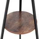 Free Standing Metal Coat Rack Stand 9 Hooks w/ Shelf - Brown