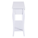 Console Table Storage Display Desk W/ 2 Drawers-Ivory White