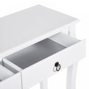 Console Table Storage Display Desk W/ 2 Drawers-Ivory White
