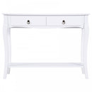 Console Table Storage Display Desk W/ 2 Drawers-Ivory White