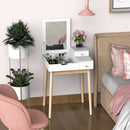 Dressing Table Desk Flip-up Mirror Multi-Purpose Large Space 2 Drawers Modern - White