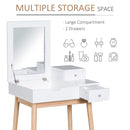 Dressing Table Desk Flip-up Mirror Multi-Purpose Large Space 2 Drawers Modern - White
