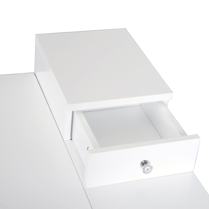 Dressing Table Desk Flip-up Mirror Multi-Purpose Large Space 2 Drawers Modern - White