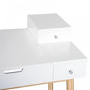 Dressing Table Desk Flip-up Mirror Multi-Purpose Large Space 2 Drawers Modern - White