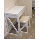 Dressing Table with Cushioned Stool, MDF, Pine-White