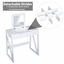 Dressing Table with Cushioned Stool, MDF, Pine-White