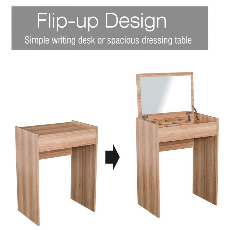 Dressing Table Set with Mirror & Stool-Wood