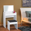 Dressing Table With Cushioned Stool-White