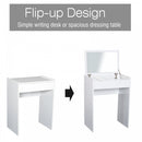 Dressing Table With Cushioned Stool-White
