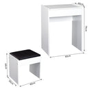 Dressing Table With Cushioned Stool-White