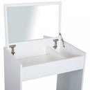 Dressing Table With Cushioned Stool-White