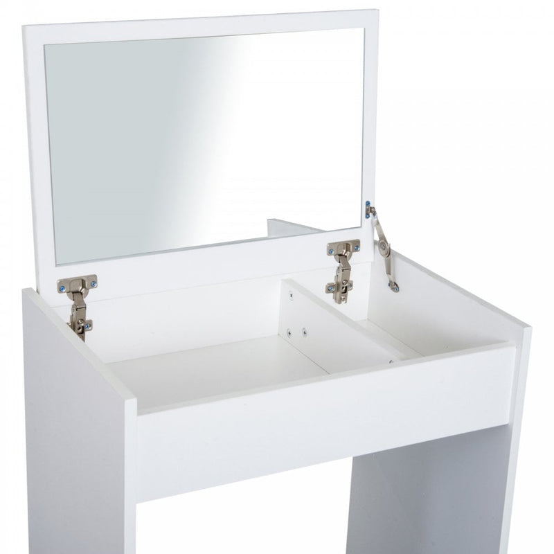 Dressing Table With Cushioned Stool-White