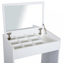 Dressing Table With Cushioned Stool-White