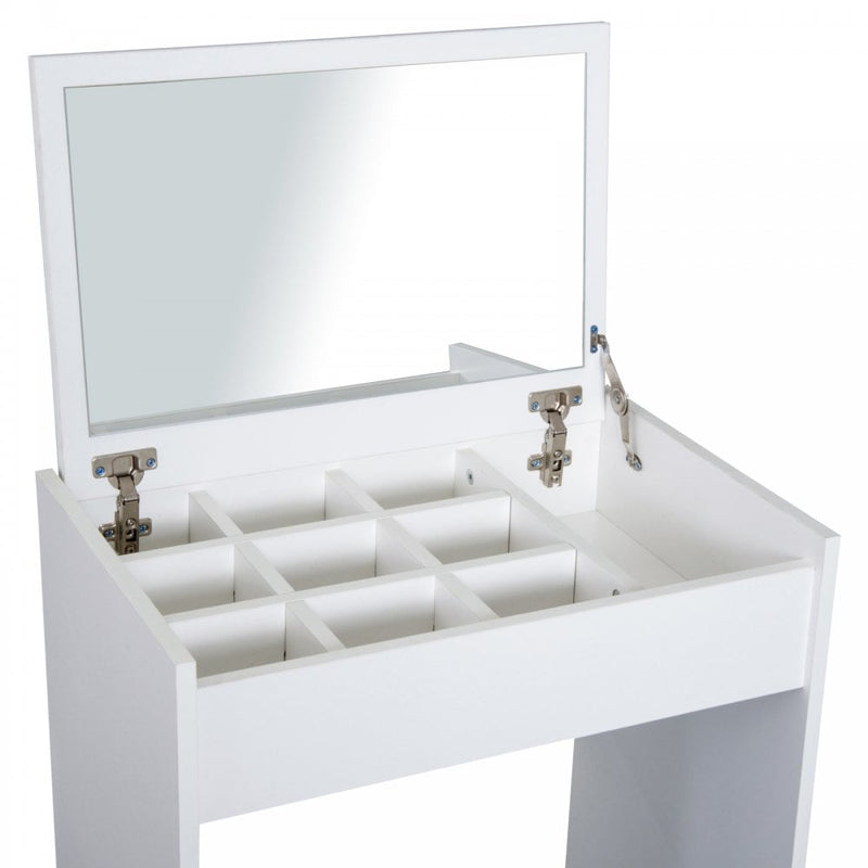 Dressing Table With Cushioned Stool-White