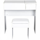 Dressing Table With Padded Stool-White