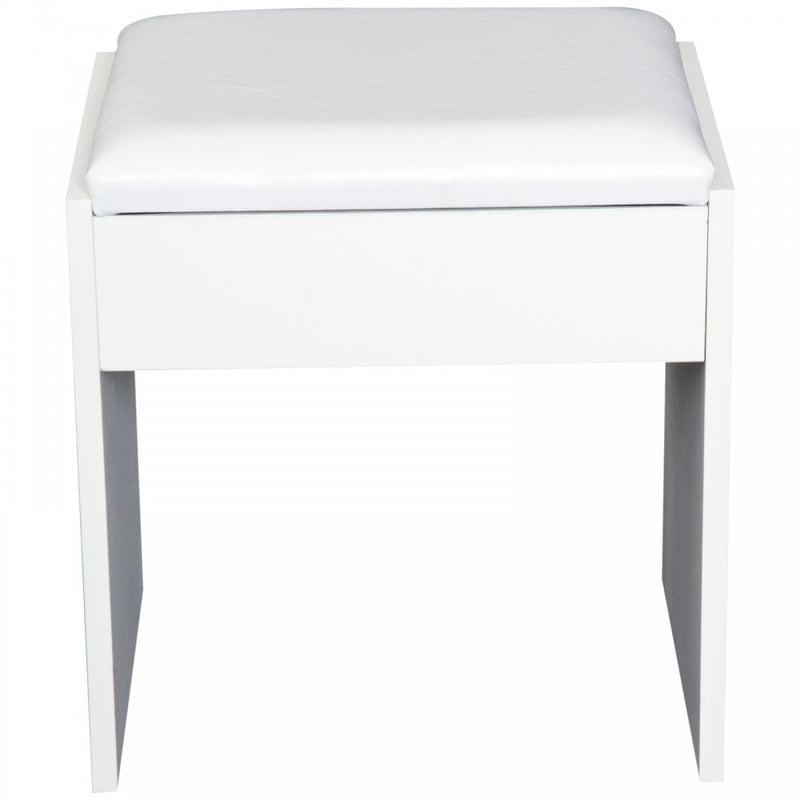 Dressing Table With Padded Stool-White