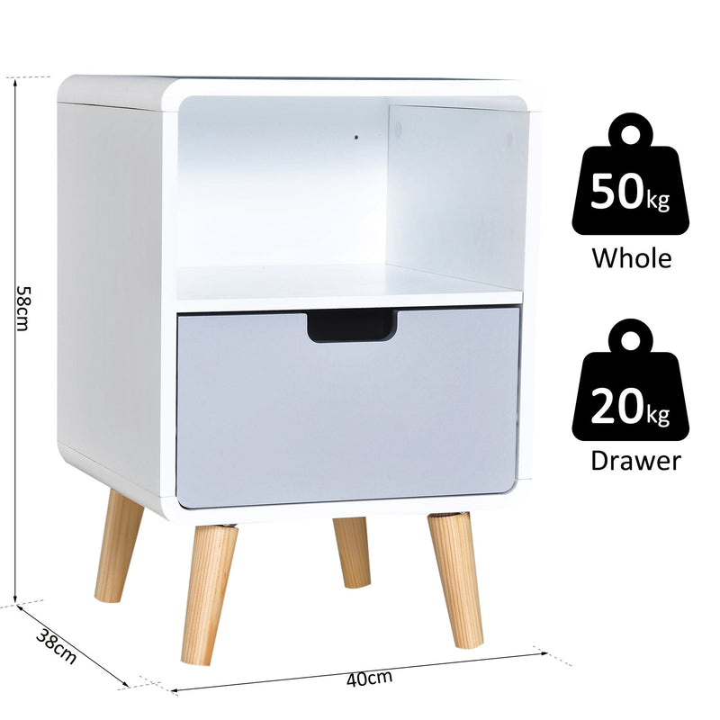 Bedside Table, 40Lx38Wx58H cm