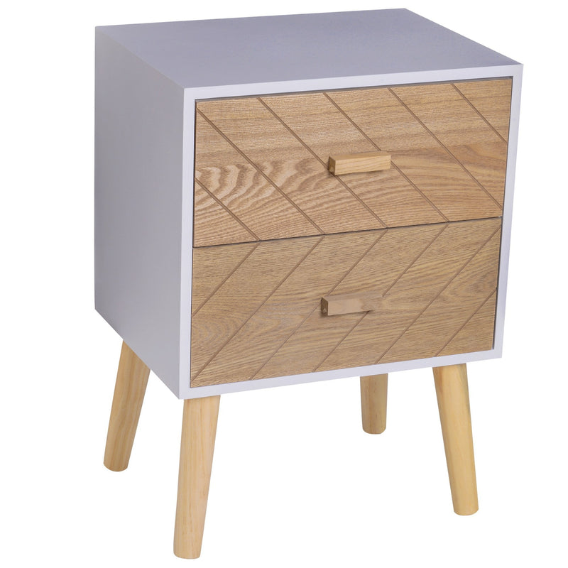 Nordic Style 2 Drawers Side Cabinet,55.5H cm