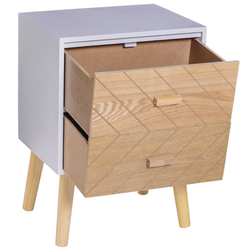 Nordic Style 2 Drawers Side Cabinet,55.5H cm