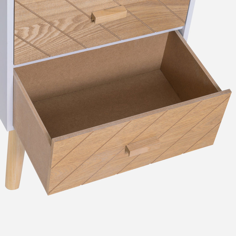 Nordic Style 2 Drawers Side Cabinet,55.5H cm