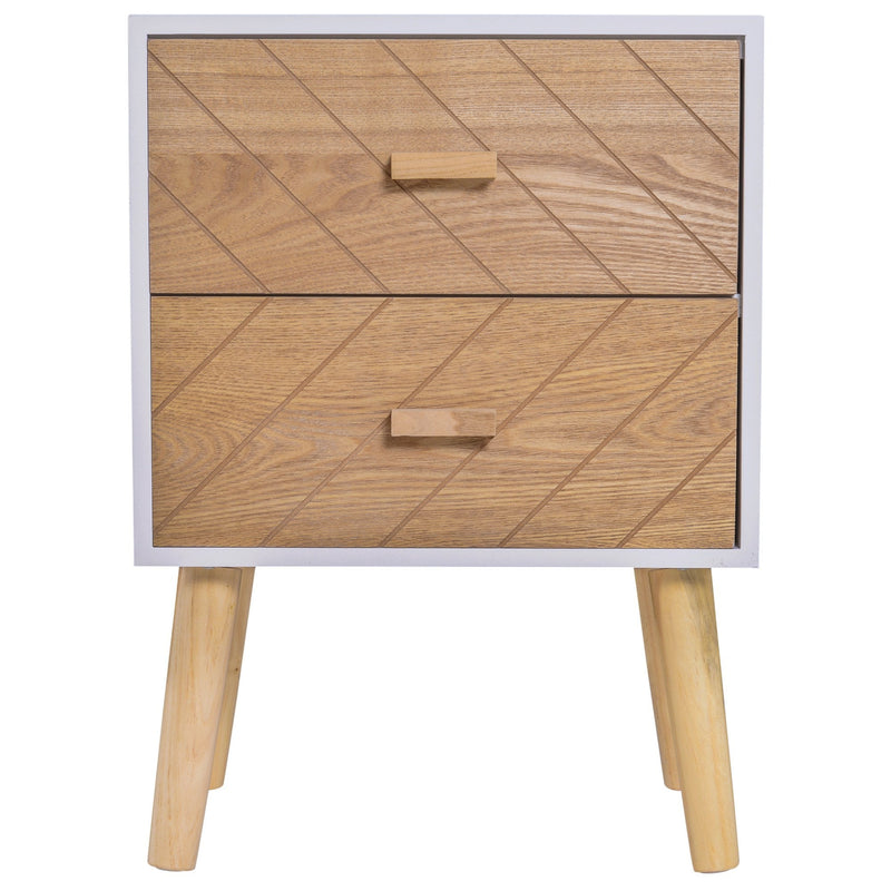 Nordic Style 2 Drawers Side Cabinet,55.5H cm