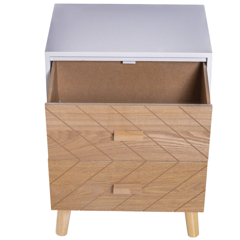 Nordic Style 2 Drawers Side Cabinet,55.5H cm