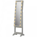 HOMCOM Free Standing LED Mirrored Jewellery Cabinet -  Warm White