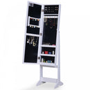 HOMCOM Free Standing LED Mirrored Jewellery Cabinet -  Warm White