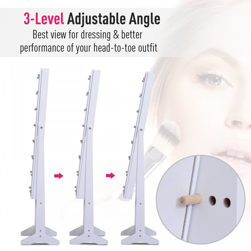 HOMCOM Free Standing LED Mirrored Jewellery Cabinet -  Warm White