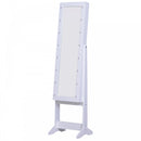 HOMCOM Free Standing LED Mirrored Jewellery Cabinet -  Warm White