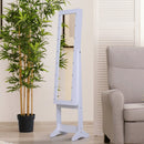 HOMCOM Free Standing LED Mirrored Jewellery Cabinet -  Warm White