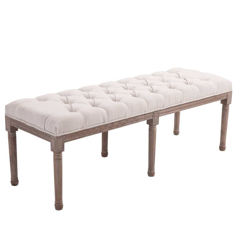 Bench Bedside, Linen, 51H cm-Beige