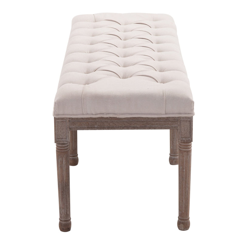 Bench Bedside, Linen, 51H cm-Beige