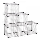 DIY 6 Cube Wire Storage Cabinet Organiser, 111L X 37W X 111Hcm-Black