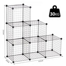 DIY 6 Cube Wire Storage Cabinet Organiser, 111L X 37W X 111Hcm-Black