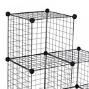 DIY 6 Cube Wire Storage Cabinet Organiser, 111L X 37W X 111Hcm-Black