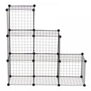 DIY 6 Cube Wire Storage Cabinet Organiser, 111L X 37W X 111Hcm-Black