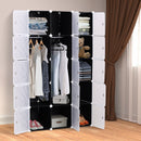 DIY Portable Wardrobe Closet, 111L X 47W X 183Hcm-Black/White