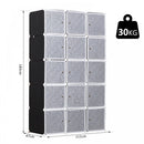 DIY Portable Wardrobe Closet, 111L X 47W X 183Hcm-Black/White