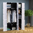 DIY Portable Wardrobe Closet, 111L X 47W X 183Hcm-Black/White