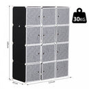 DIY Portable Wardrobe Closet, 111L X 47W X 145Hcm-Black/White