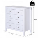 Bedroom Home 5 Chest Of Drawers w/ Feet & Handles 80x79cm White
