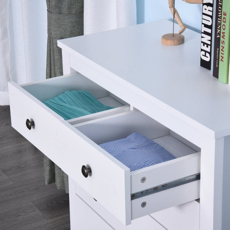 Bedroom Home 5 Chest Of Drawers w/ Feet & Handles 80x79cm White