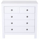 Bedroom Home 5 Chest Of Drawers w/ Feet & Handles 80x79cm White