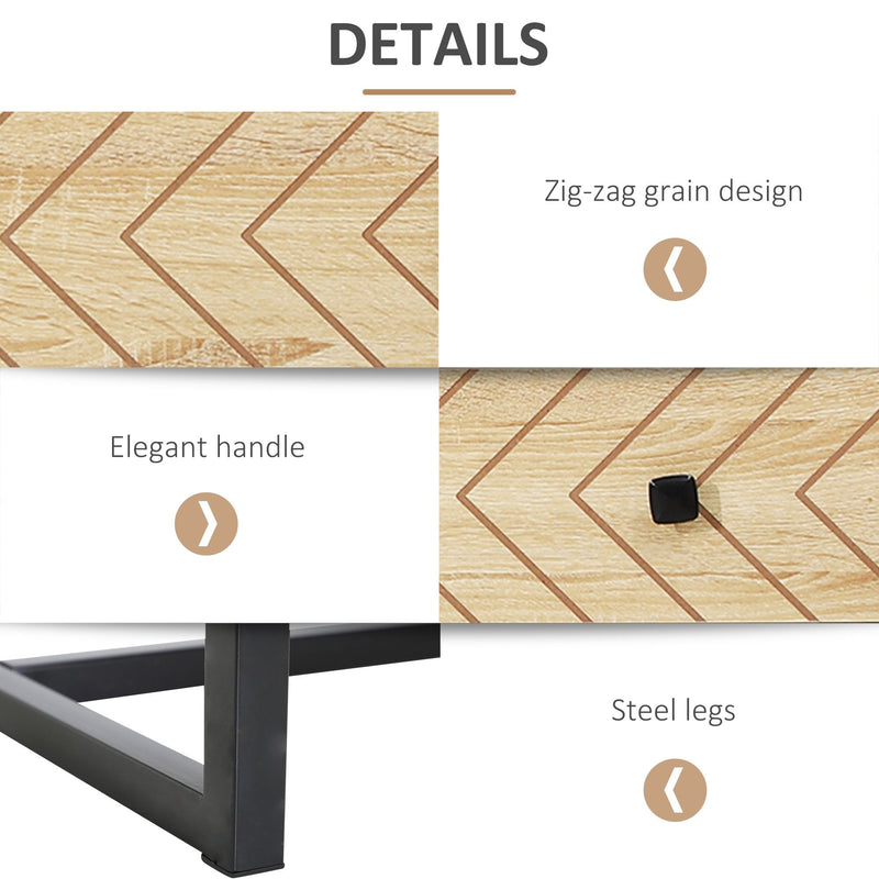 HOMCOM Bedroom Chest of Drawers, 6 Drawer Dresser -  Natural