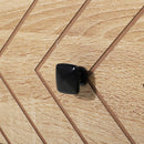 Bedside Table 2 Drawer Unit  Zig Zag Design w/ Black Metal Handles Melamine Finish